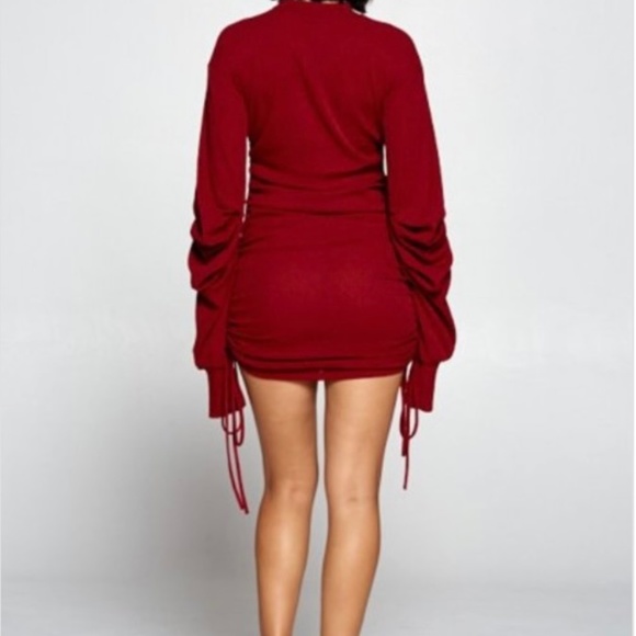 Burgundy mini sweater dress - Picture 3 of 4